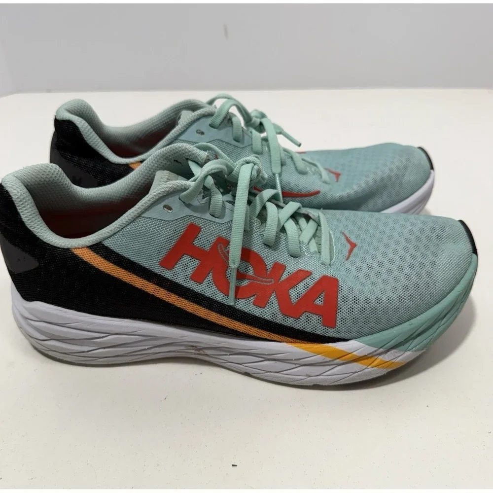 Hoka One One Rocket X Shoes Mens Size 8 Blue‎ Running Sneakers 1113532 EBBC